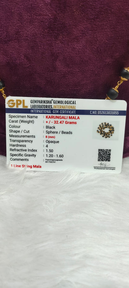 Original karungali mala with panchaloham caping and with certificate