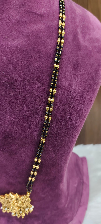 Premium nakshi 28" length long black beads