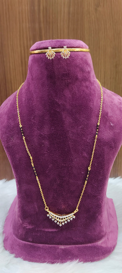 Premium diamond look celebrity style 18" length black beads with ear studs