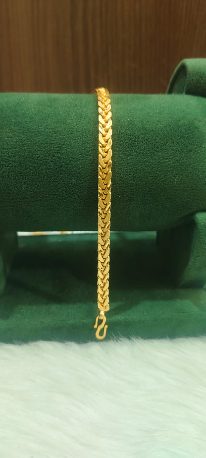 100% gold look 8" length simple mens Bracelet