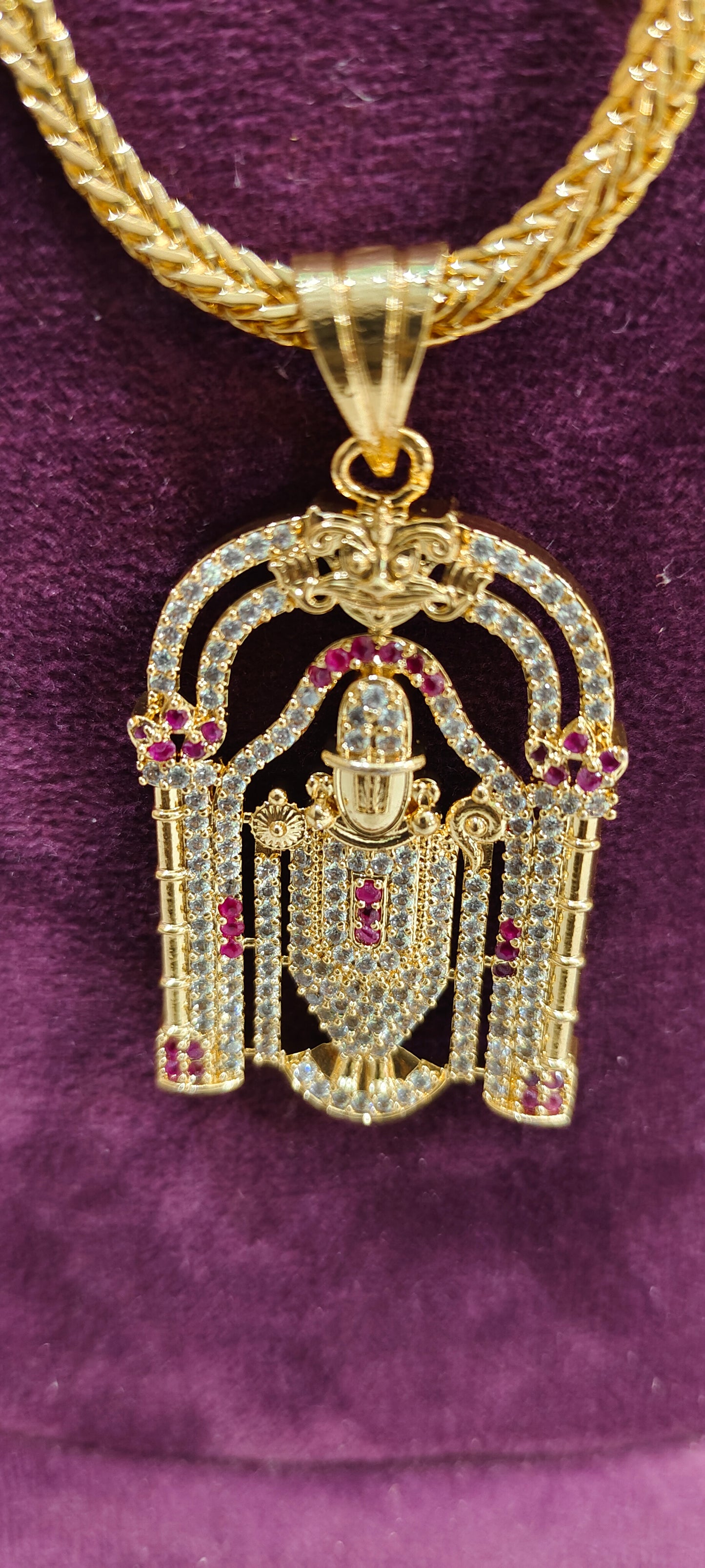 Premium micro gold plated 24" balaji pendent chain