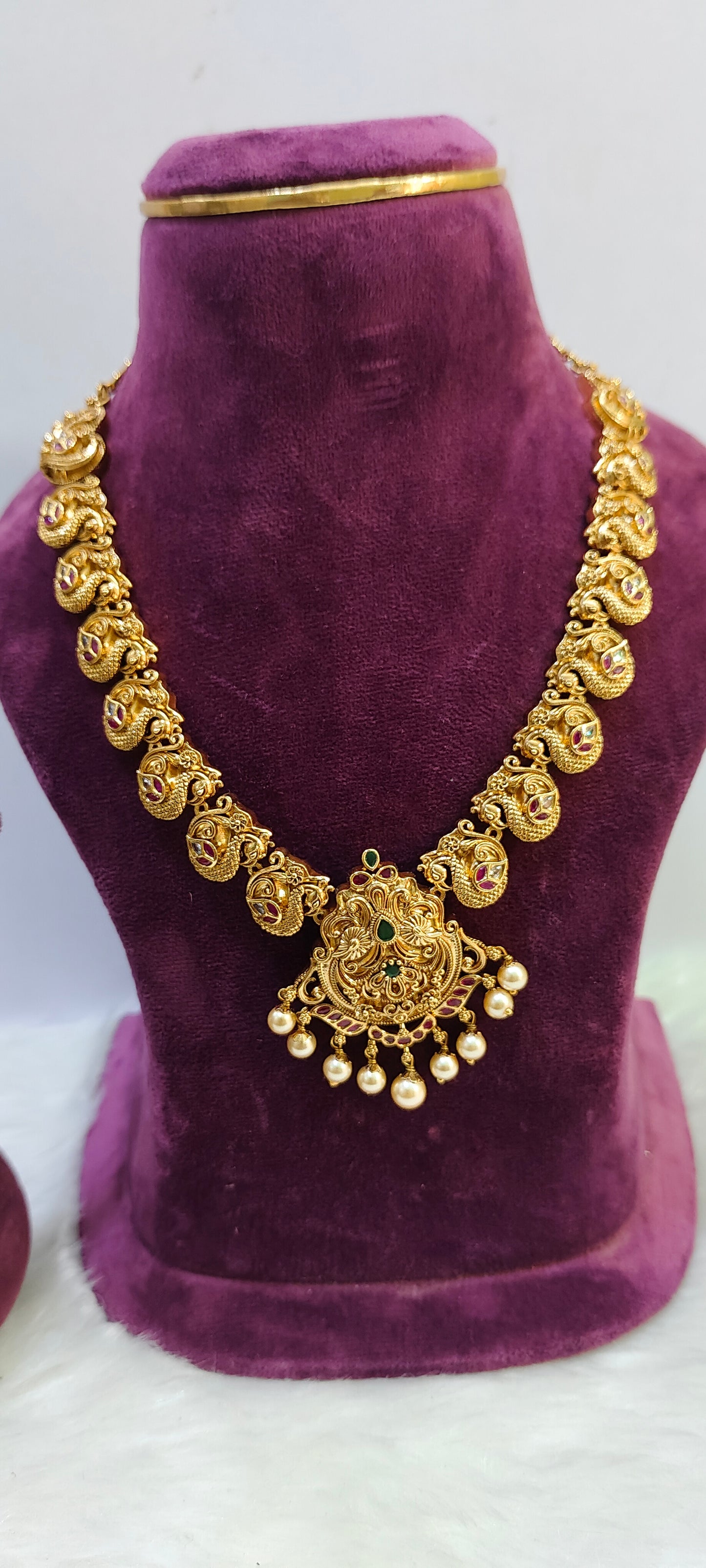 Premium nakshi non god motive necklace set