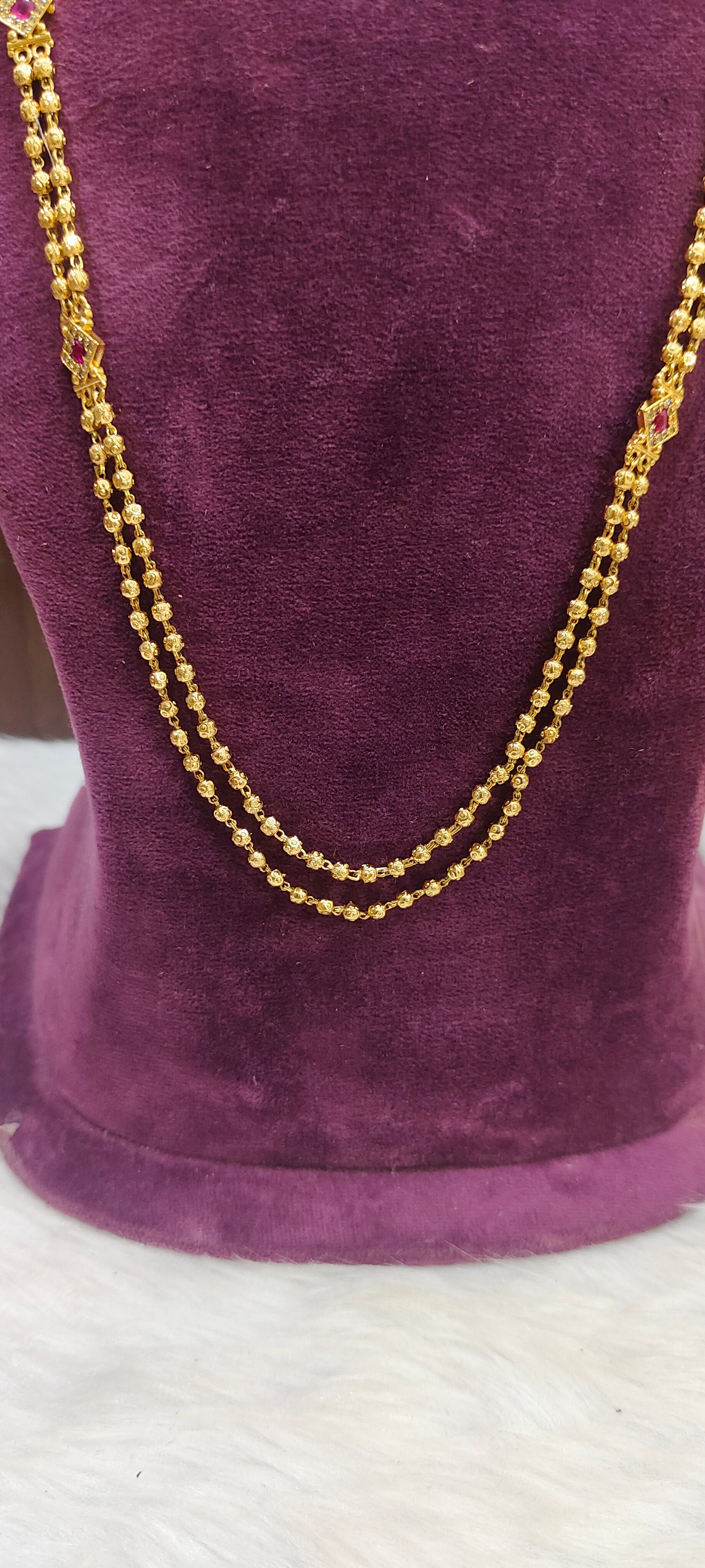 Simple nakshi 2 line dd ball chain with 26" length