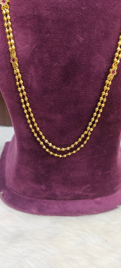 Simple nakshi 2 line dd ball chain with 26" length
