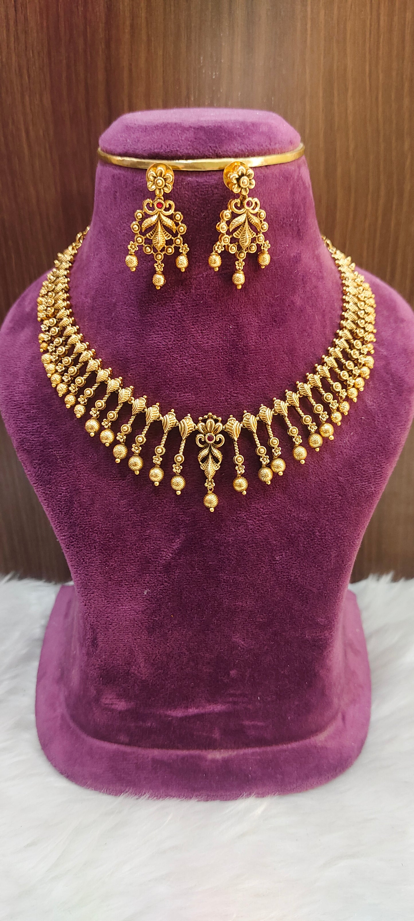 Premium antique nakshi necklace set