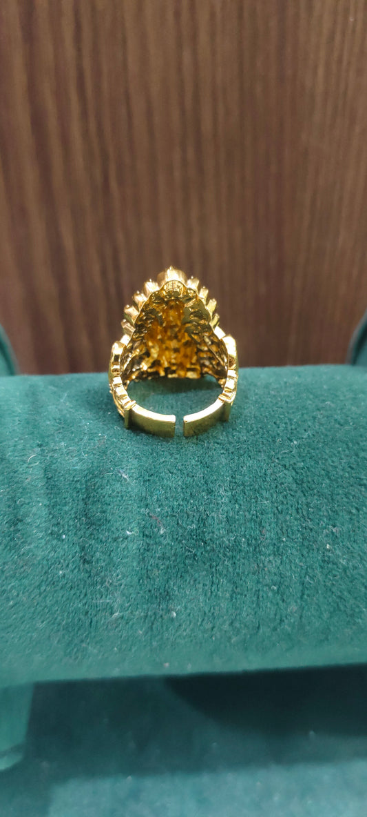 Premium antique adjustable Lakshmi Narasimha finger ring