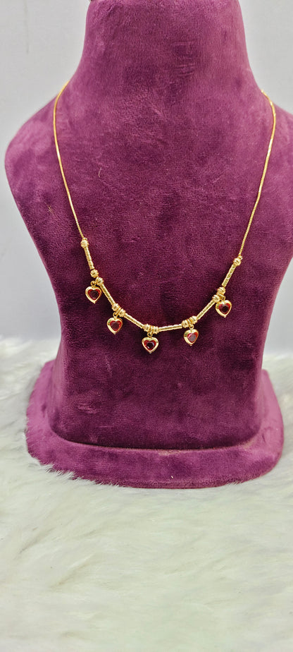 Simple gold look necklace cum chain