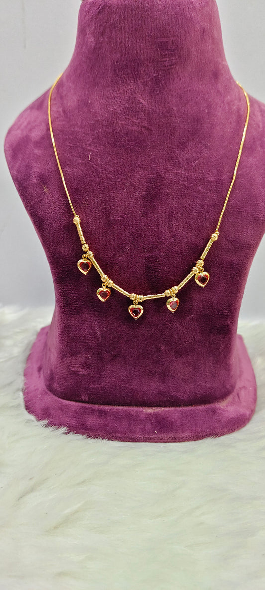 Simple gold look necklace cum chain
