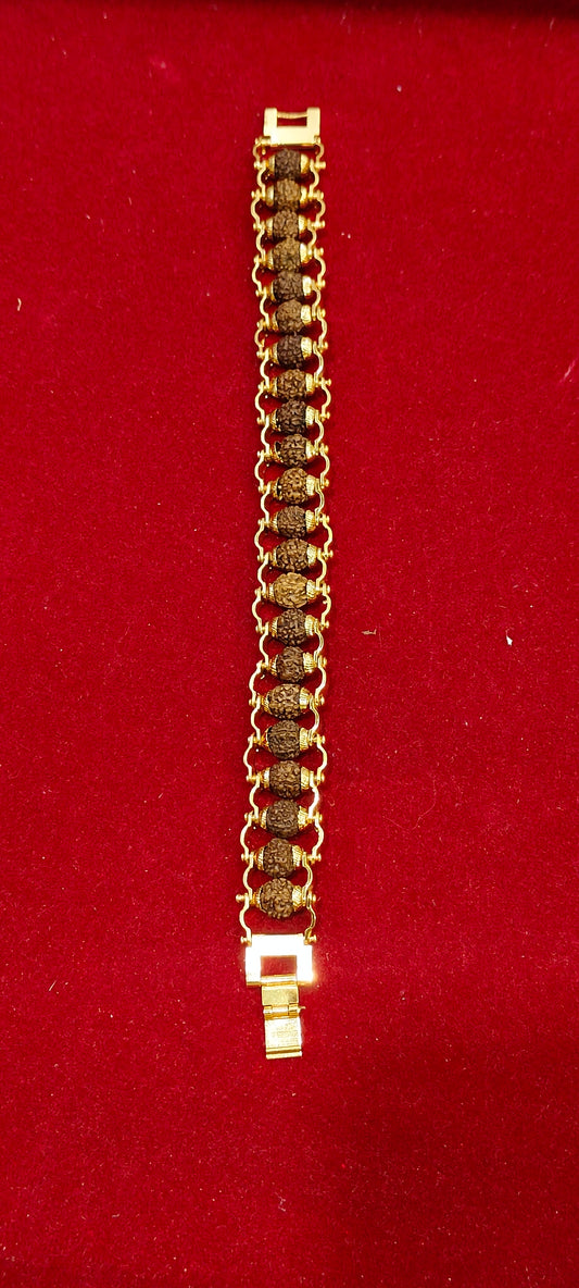 Premium micro gold plated mens bracelet 8" length