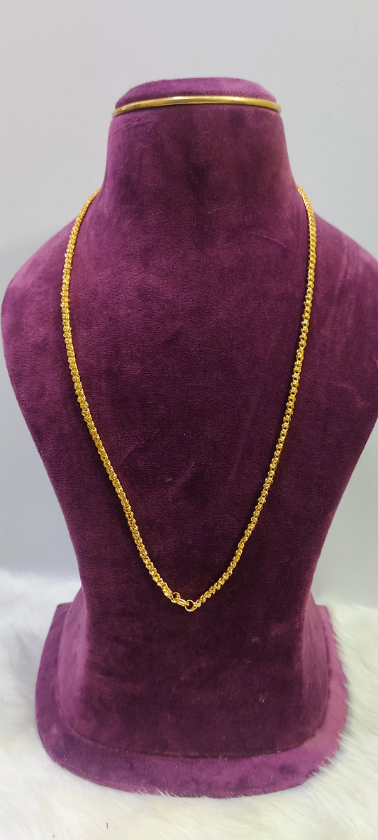 Pure panchaloham polished 24" length heart shape chain