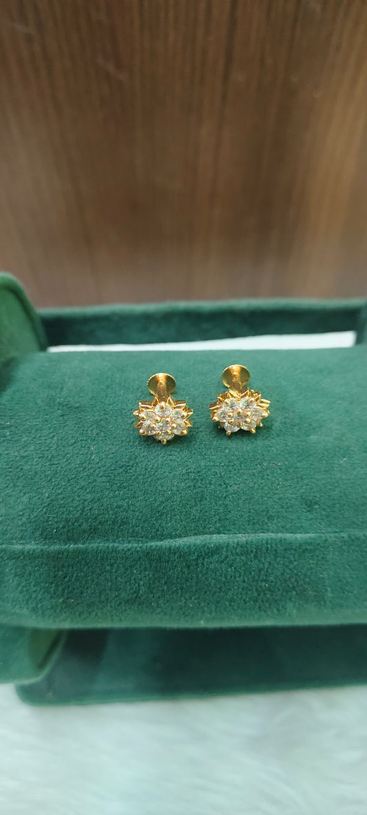 Pure panchaloham daimond look earrings