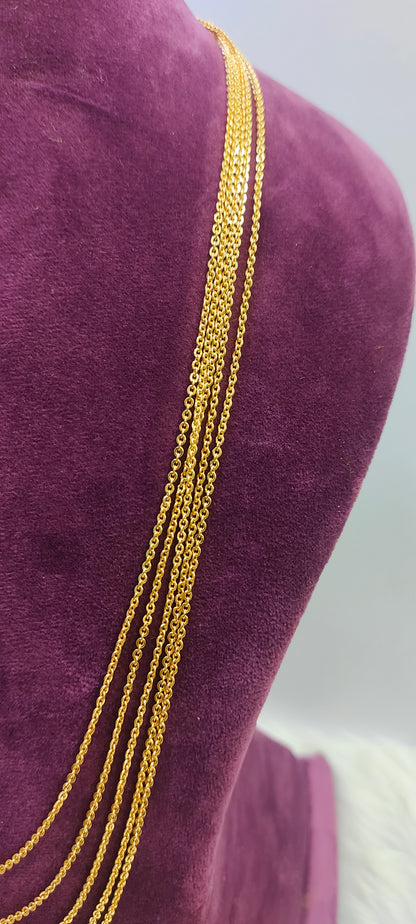 Premium gold look 5 line steps chandraharam