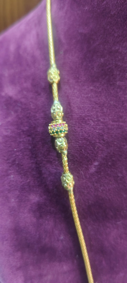 Pure panchaloham unpolished 24 " length side multi colour ball cain