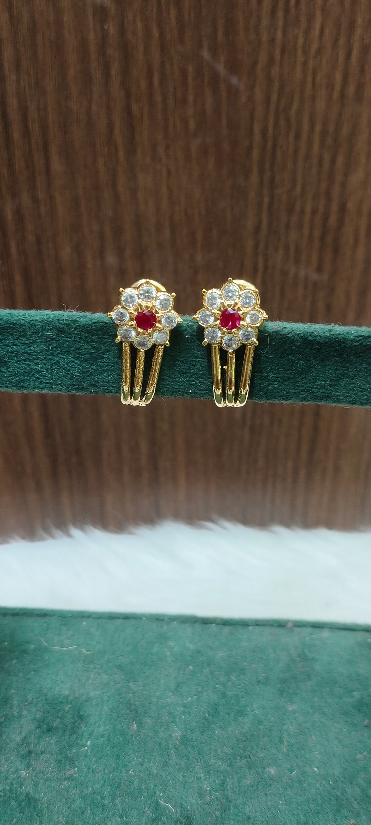 Pure panchaloham daimond look j type earrings