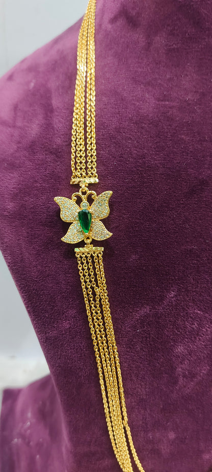 Premium micro gold plated 4line with 28" length chandra haram ( non god motive)