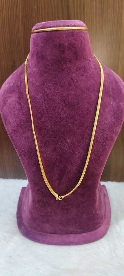Premium micro gold plated 26" length  double line pattern single line thali chain