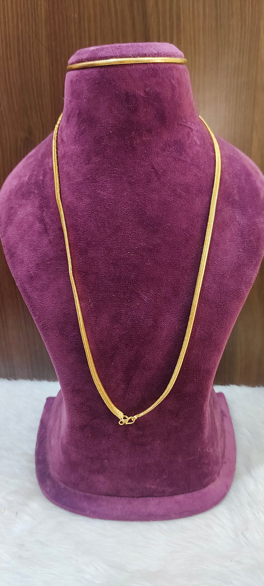 Premium micro gold plated 26" length  double line pattern single line thali chain