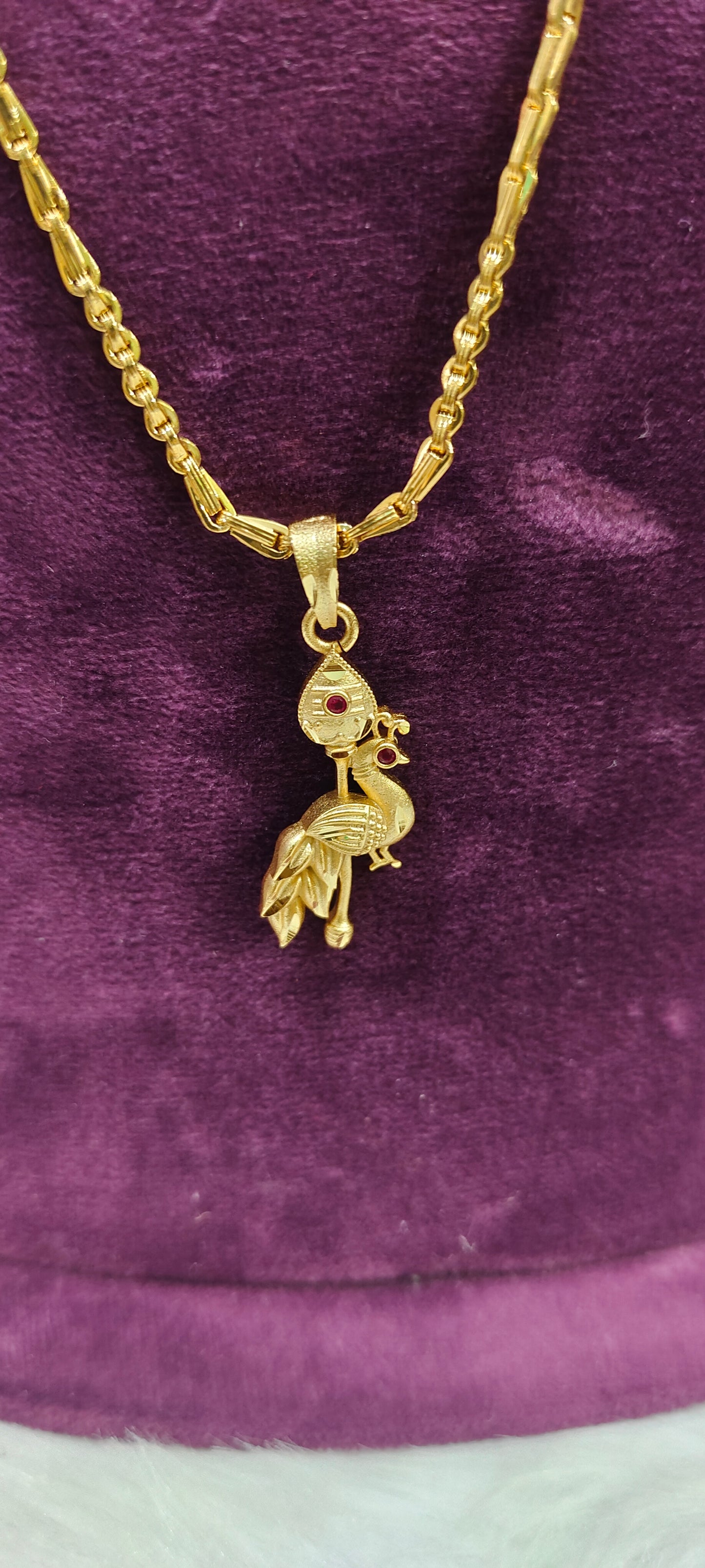 100% gold look 24" murugan pendant chain