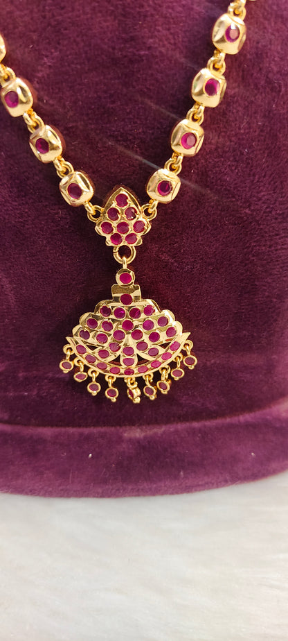 Pure panchaloham ruby necklace