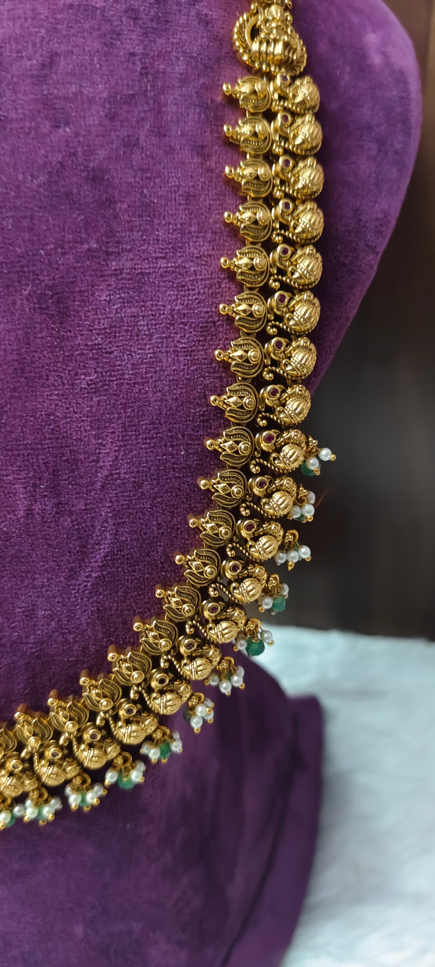 High premium antique nakshi wide u shaped long haram