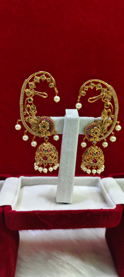 Unique style jumkas with attached earcuffs