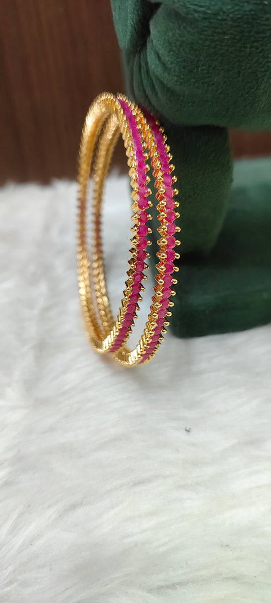 Pure panchaloham classy ruby bangles