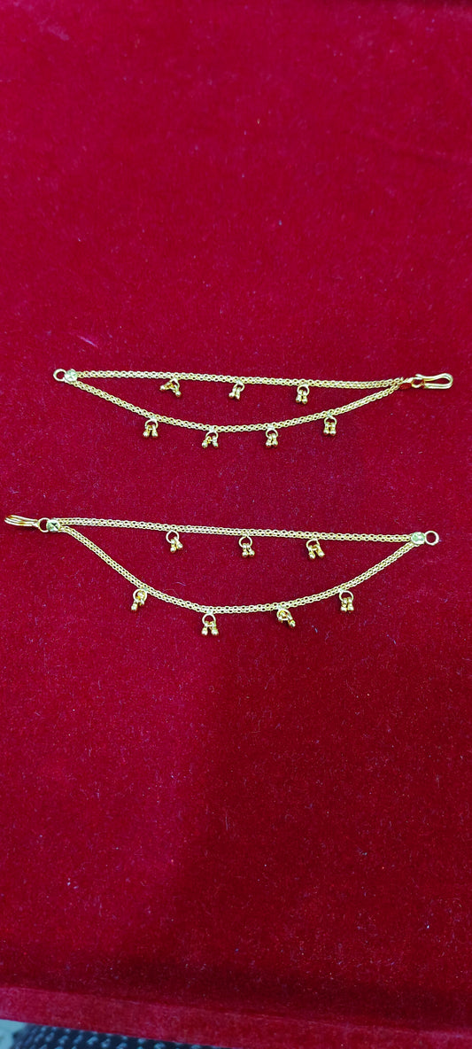 100% gold look 2line earchains perfect for ur gold jumkas