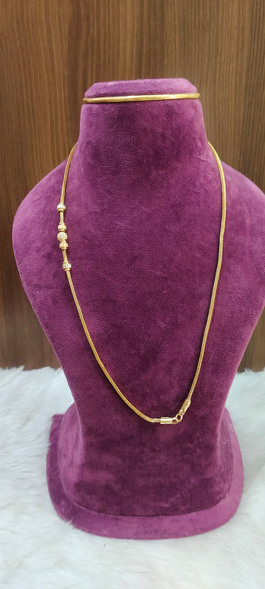 Pure panchaloham unpolished 24" length side ball thali chain