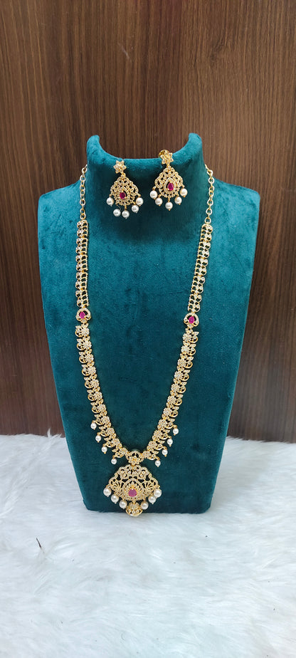 Premium micro gold plated cz long haram