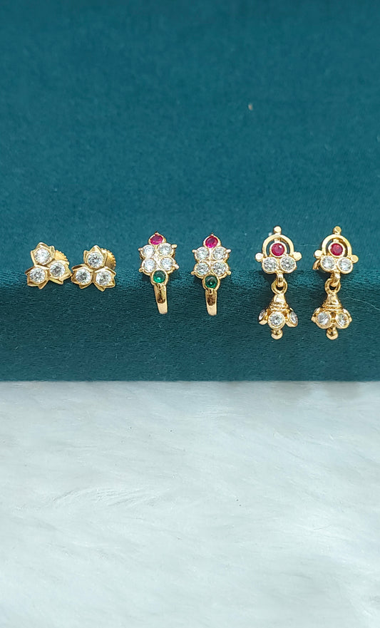 Pure panchaloham 3 set kids jumka combo