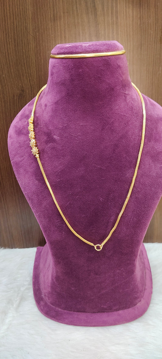 Premium micro gold plated daily wear 24" length daimond model thali chain