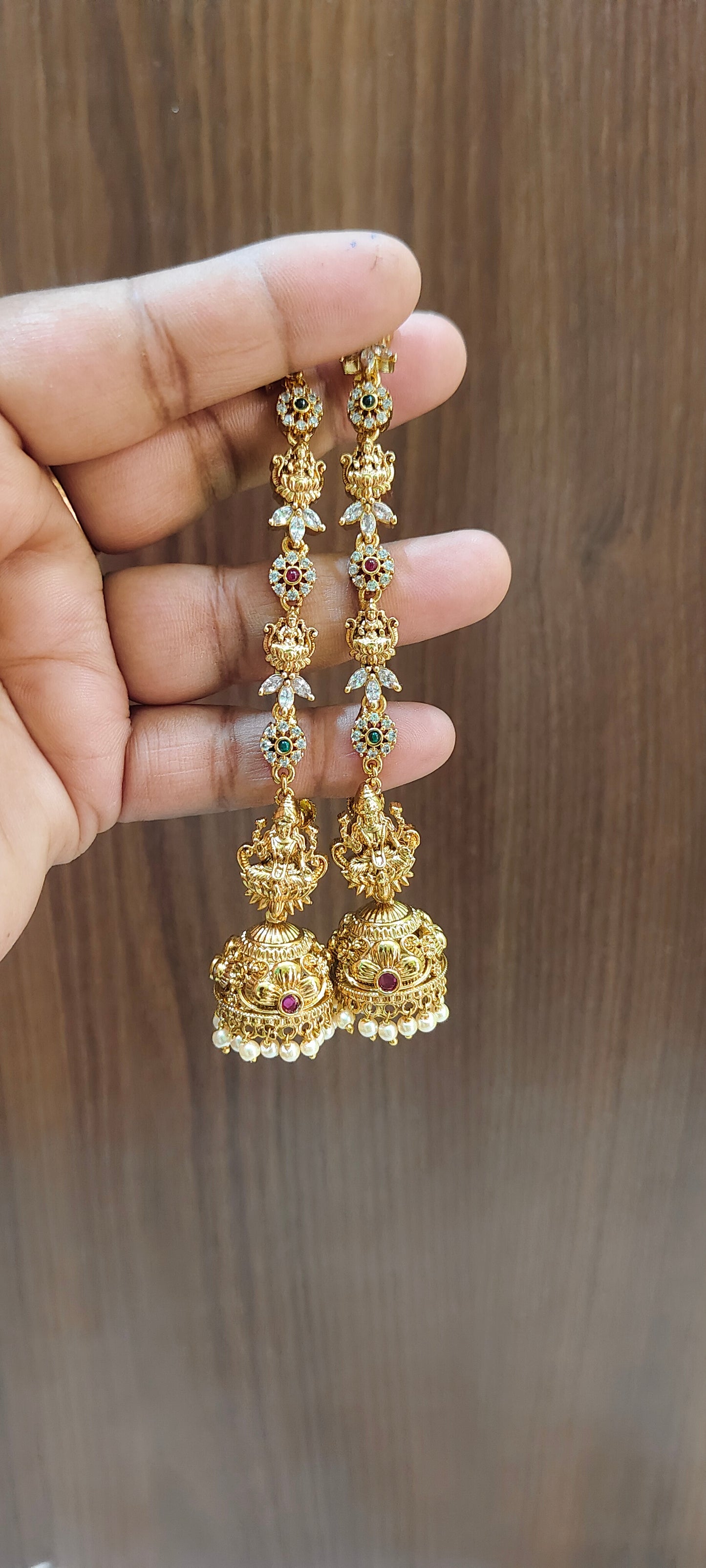 Premium nakshi maati and screw back jumkas combo