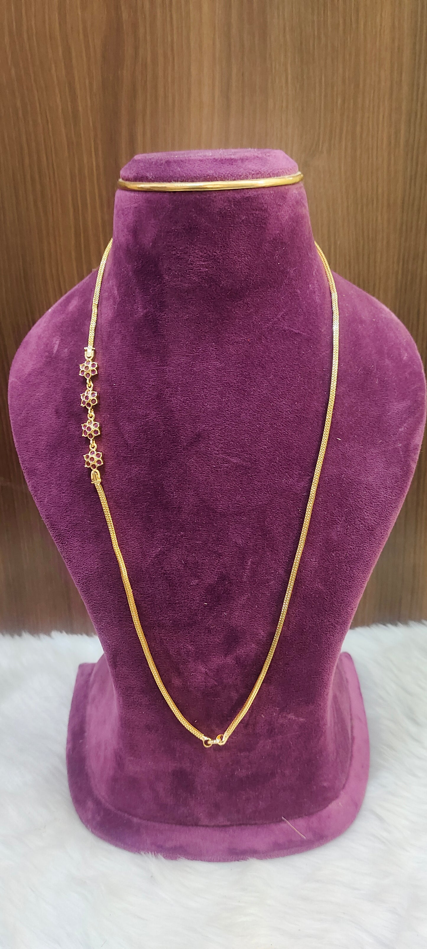Premium micro gold plated 26" length Side pendant thali chain