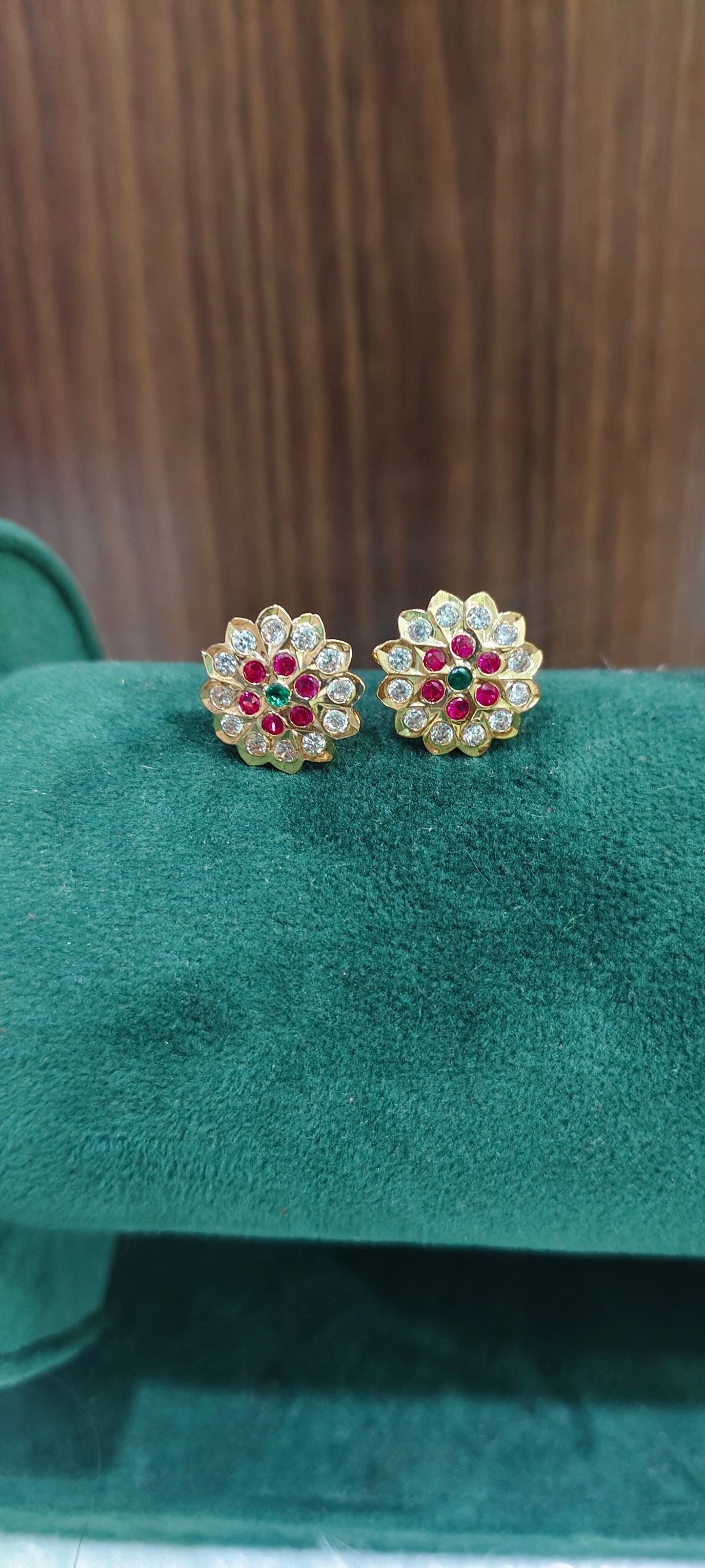 Pure panchaloham vintage look medium size studs (ravvaladuddulu)