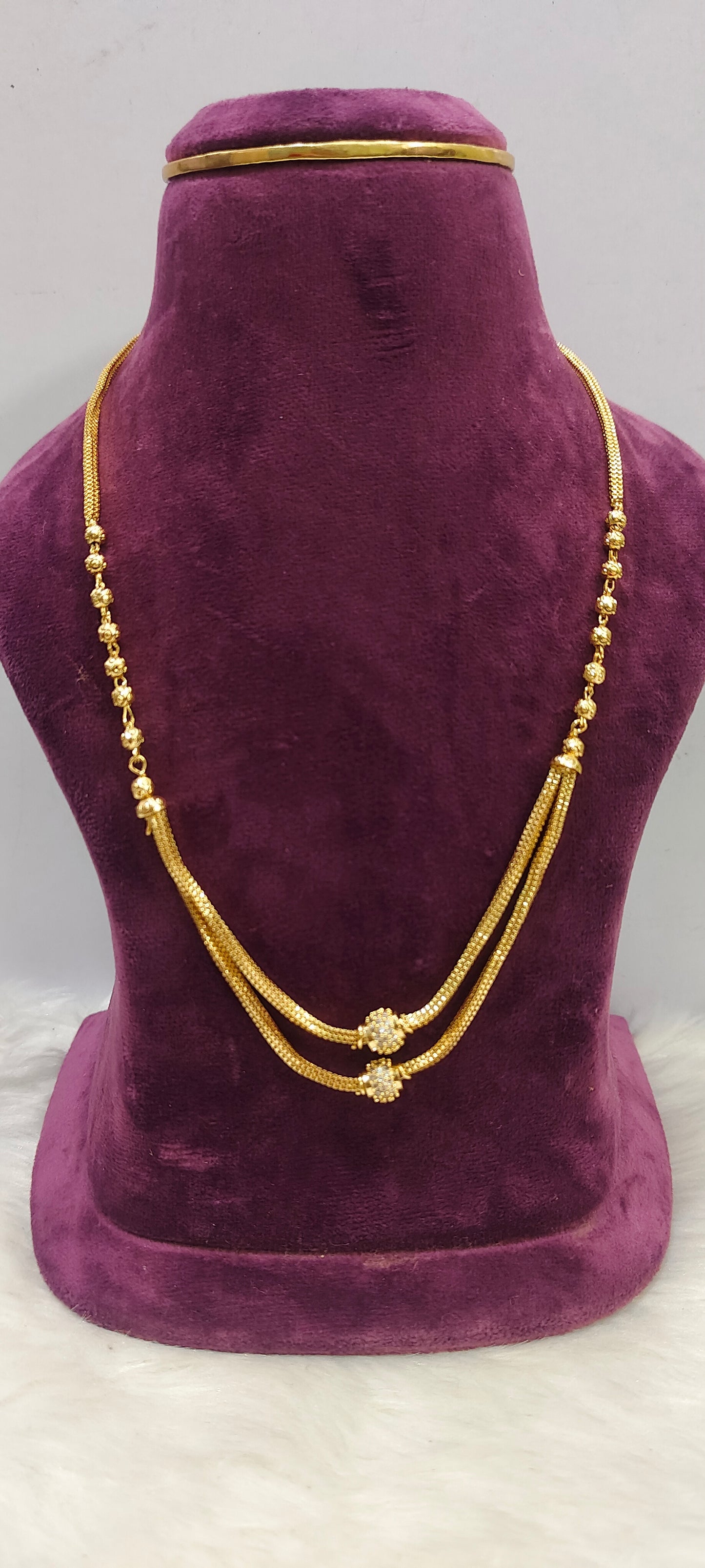 Premium micro gold plated 2 step chain
