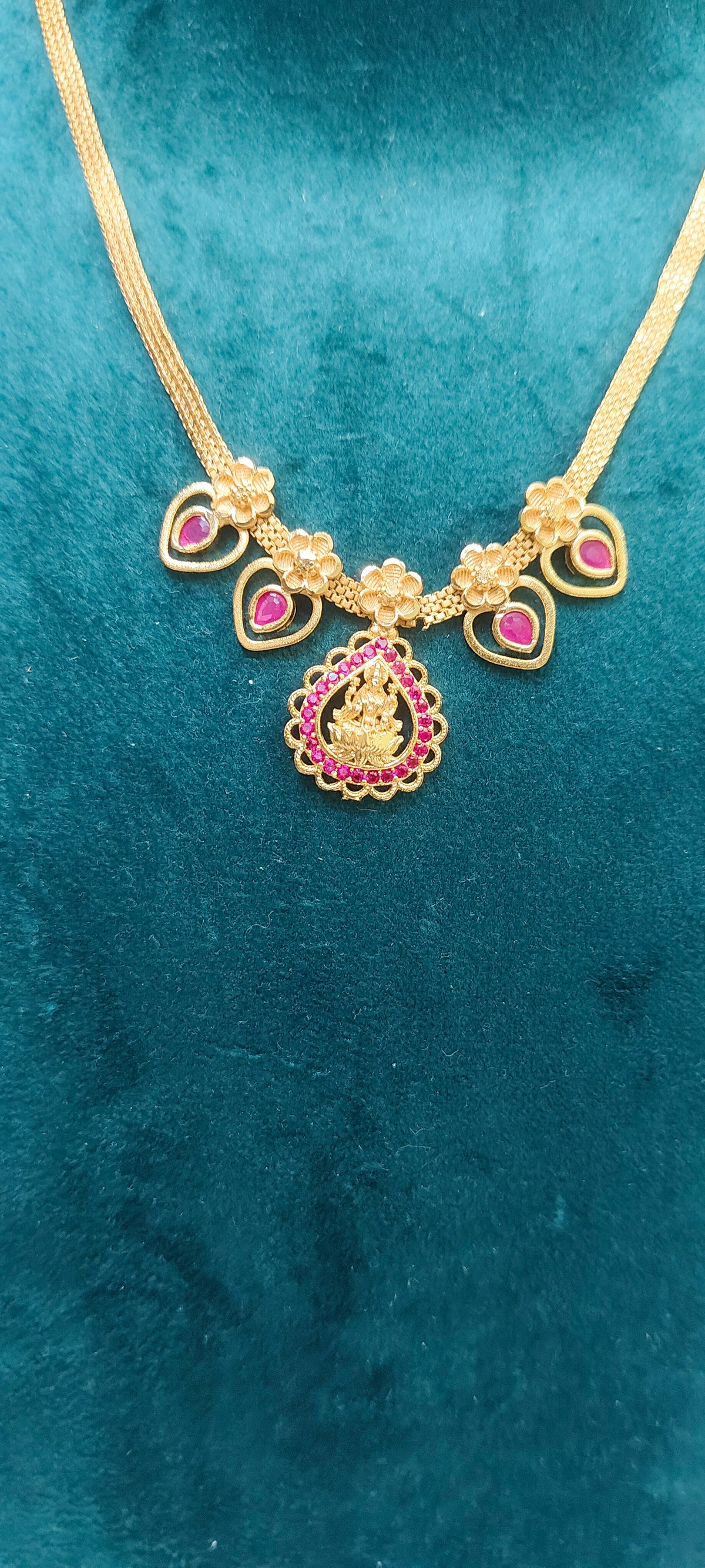 100% Real gold look Lakshmi Devi necklace