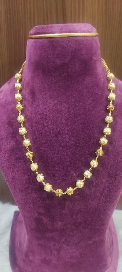 Premium nakshi balaji pendant with Swarovski pearl chain