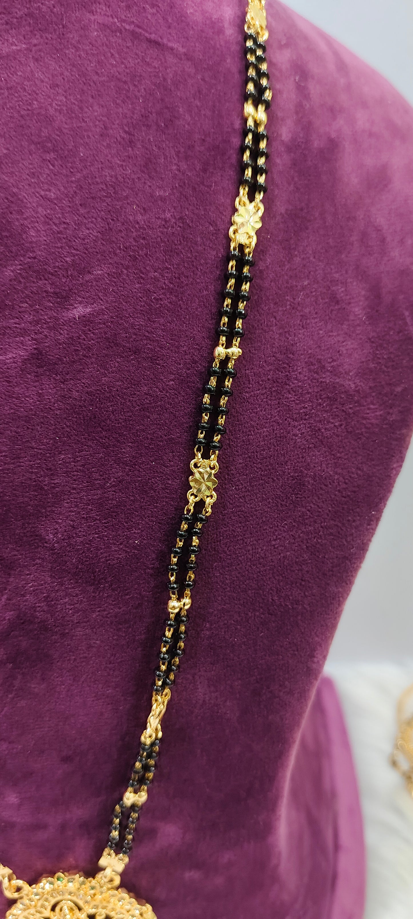 Pure panchaloham pendant with micro 26" length black beads( only pendent panchaloham)
