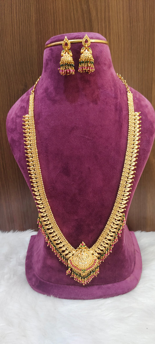Premium micro gold plated 30" length Long haram with free jumkas
