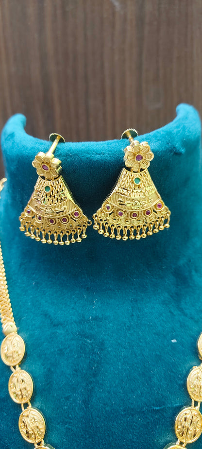 100% real gold look necklace with earrings