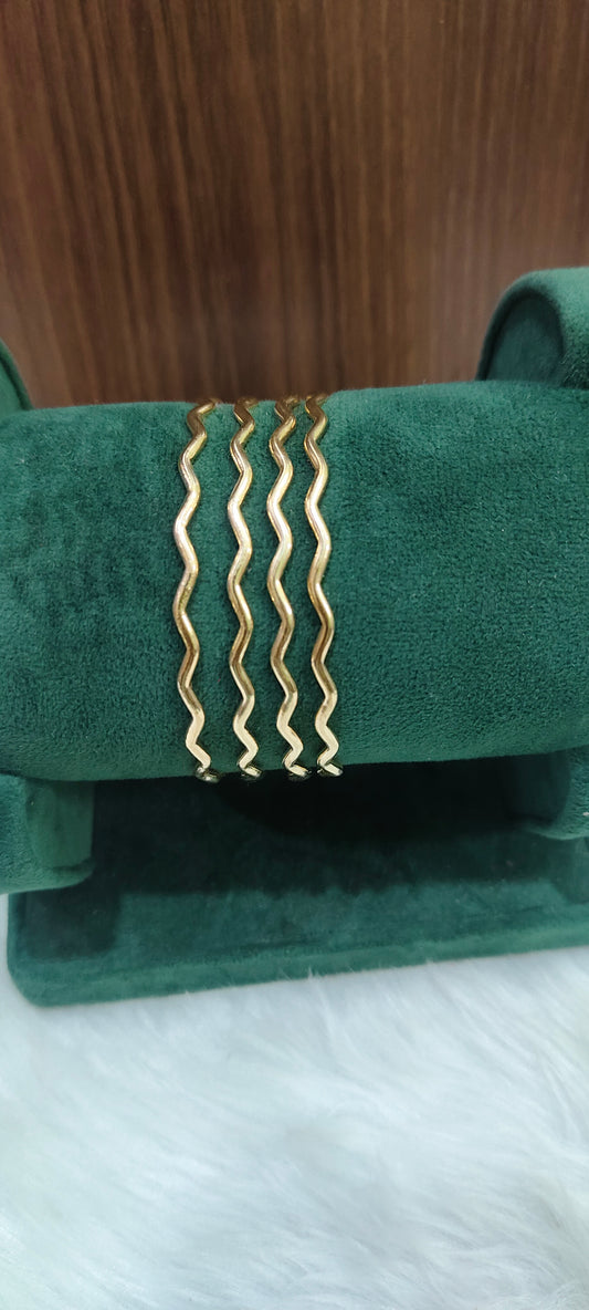 Pure panchaloham unpolished wave 4 bangles