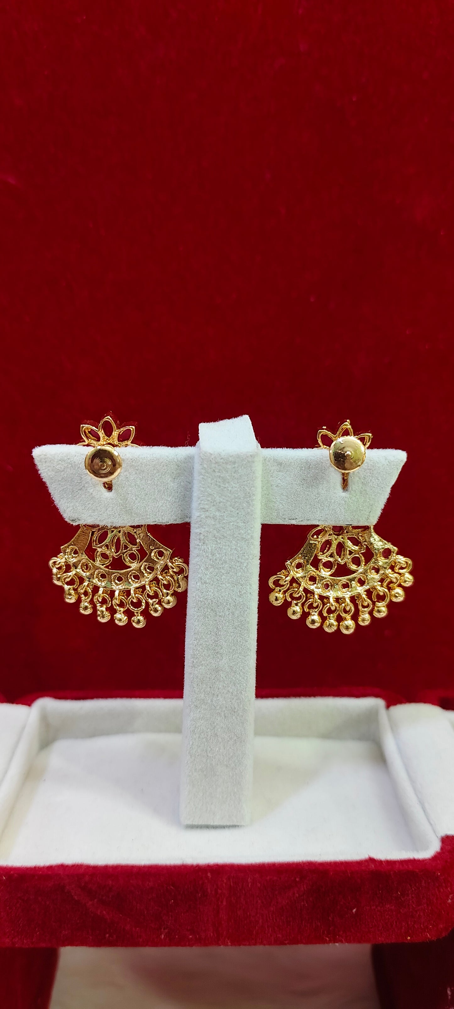Pure panchaloham gold look earrings