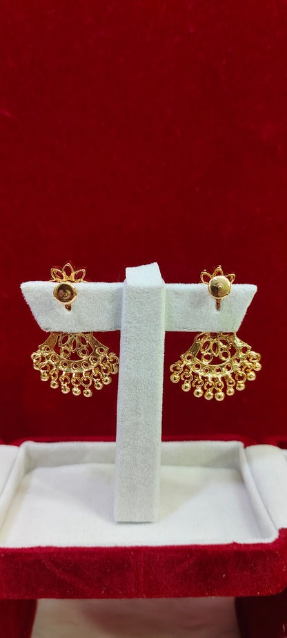 Pure panchaloham gold look earrings