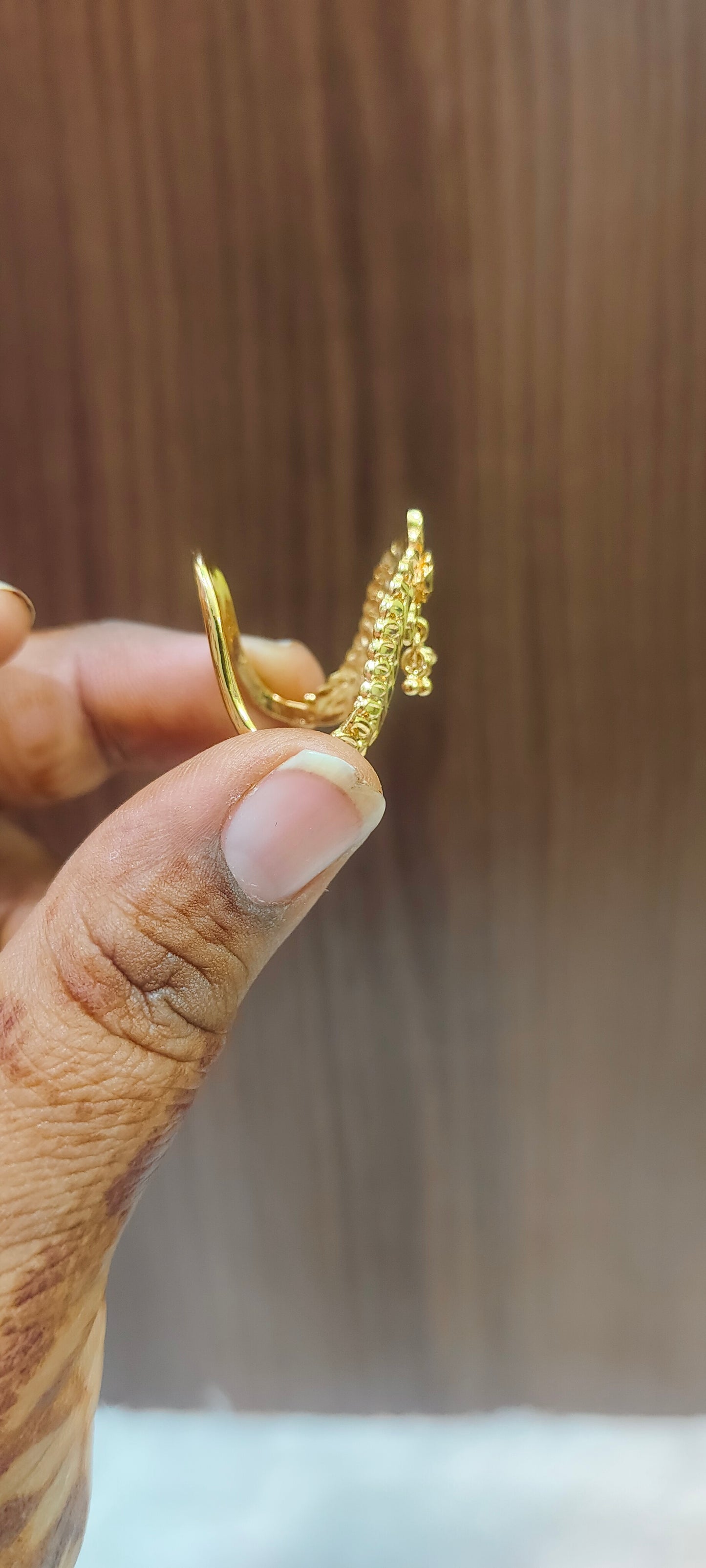 Premium micro gold plated adjustable vanki ring