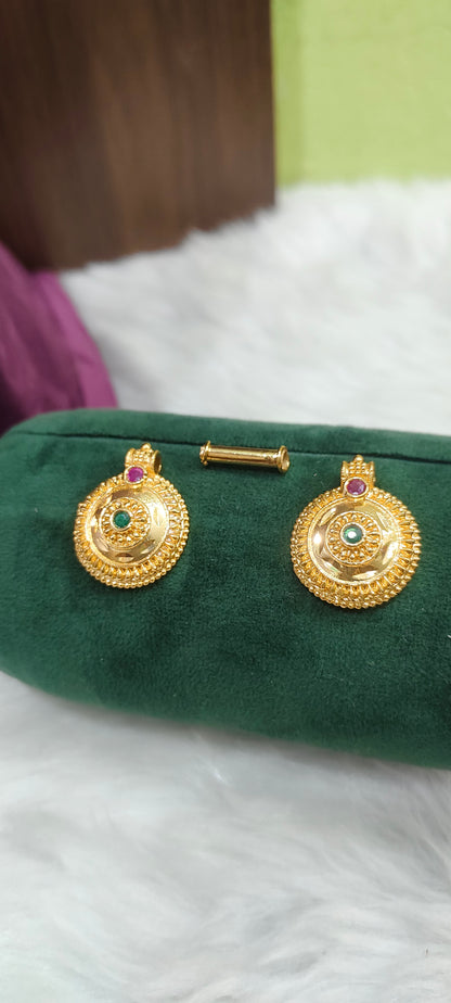 Premium micro gold plated daily wear 26" Length thali chain, 28" black beads and mangalsutra combo