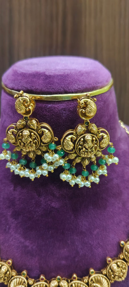 Premium antique nakshi necklace set