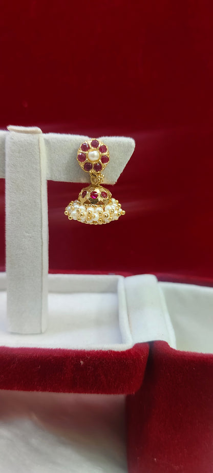 Pure panchaloham pearl jumkas