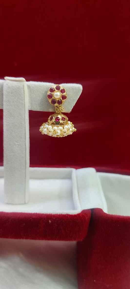Pure panchaloham pearl jumkas
