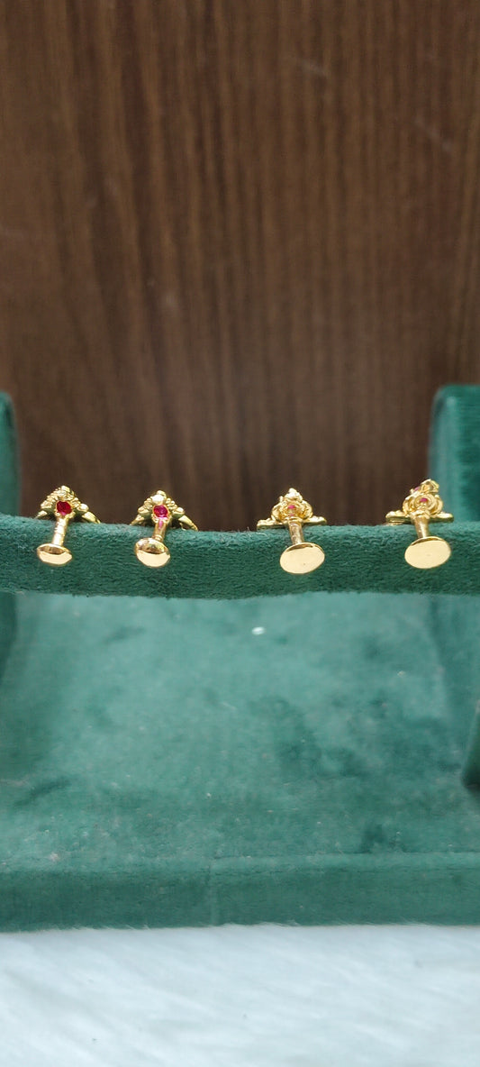 Premium micro gold plated daily wear earstuds combo