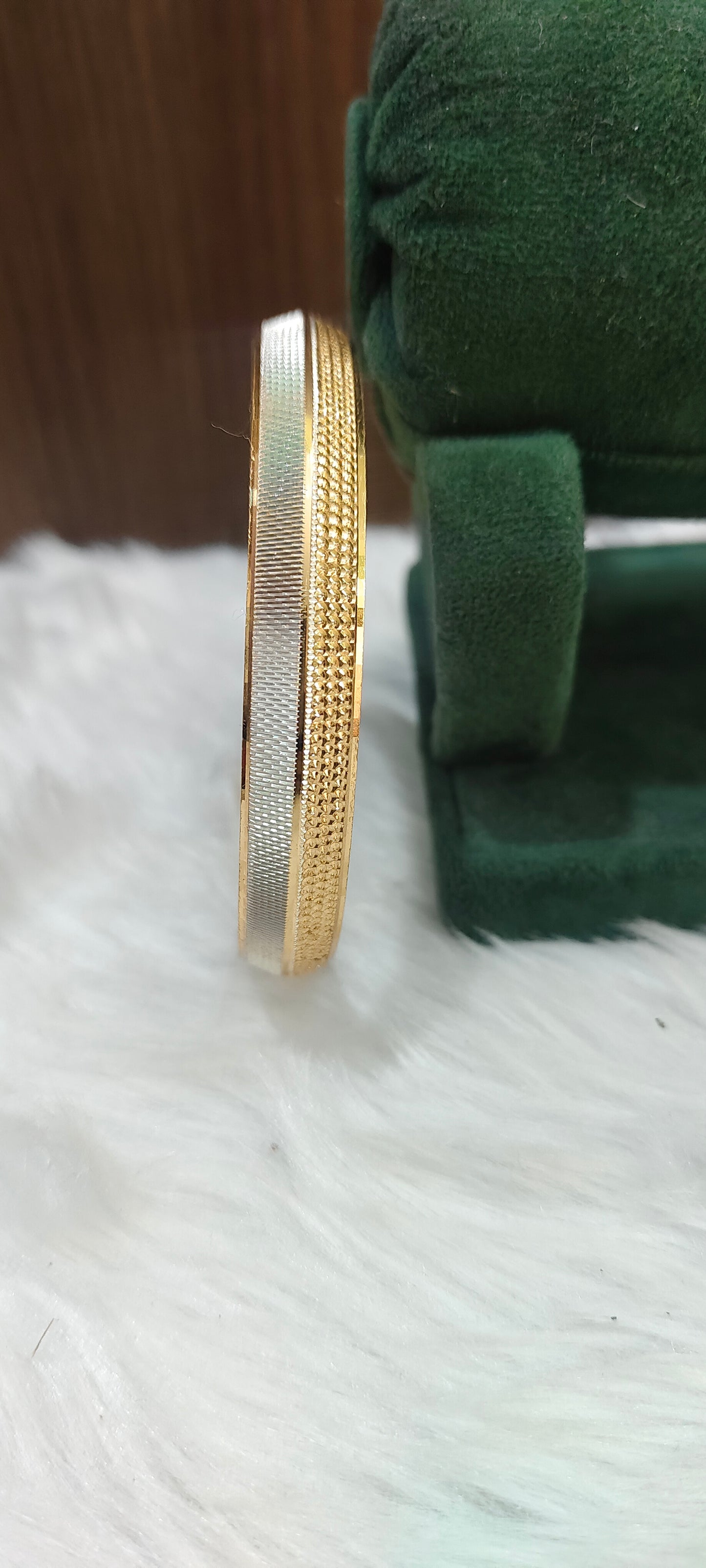 Premium micro gold plated rodium polish  mens kada
